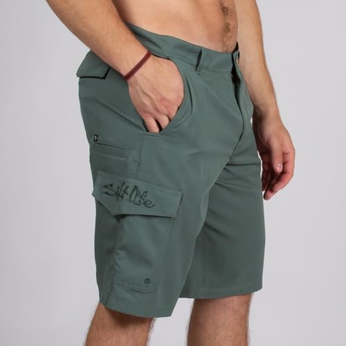 Salt Life La Vida Fishing Boardshorts, Sage Leaf, 28