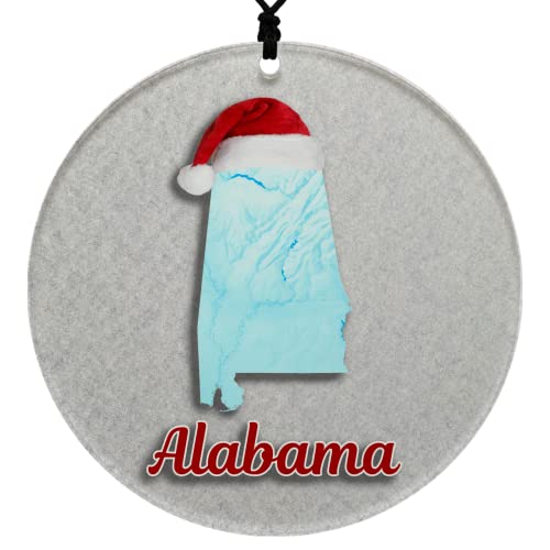 Idaho Christmas Ornament - Winter Theme Featuring Snow, State Terrain Map and Santa Cap - 2024 Acrylic Tree Decoration - Holiday Gift and Home Decor