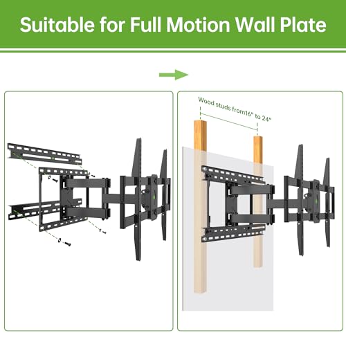 USX MOUNT TV Wall Mount for 50-90 Inch TVs up to 154LBS, TV Mount Bracket with Fits 16"-24" Wood Studs Spacing, and Easy for TV Centering, Max VESA 600x400mm