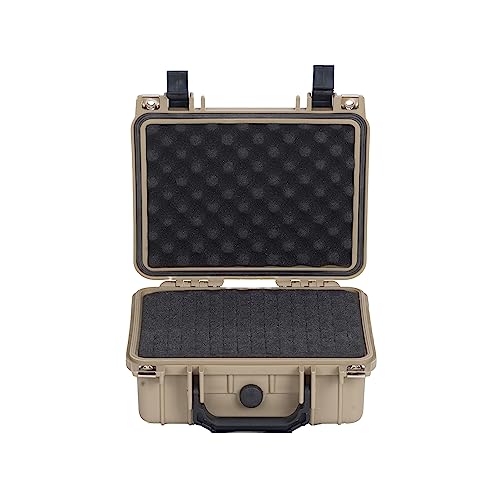 MEIJIA Portable All Weather IP67 Waterproof Protective Case,Hard Camera Case,Dry Case with Customizable Foam,Fit Use Of Drones,Camera,Equipments,10.62 x9.68x4.87inches (Desert Tan)