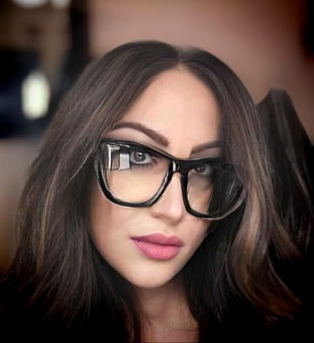 FEISEDY Square Cat Eye Reading Glasses Women Fashion Small Cateye Blue Light Blocking Reader Anti Glare Digital Eyestrain B2604 black 1.00x