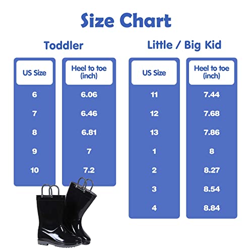 Colorxy Kids Rain Boots for Boys Waterproof Toddler Rain Boots with Easy-On Handles, Hot Pink Size Big Kid 3