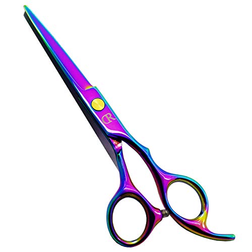 Professional Hair Cutting Shears,6 Inch Barber hair Cutting Scissors Sharp Blades Hairdresser Haircut For Women/Men/kids 420c Stainless Steel (Rainbow) (Rainbow)