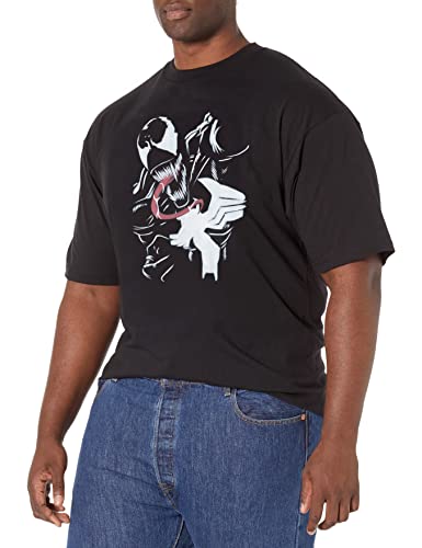 Marvel Big & Tall Classic Venom Paint Men's Tops Short Sleeve Tee Shirt, Black, X-Large