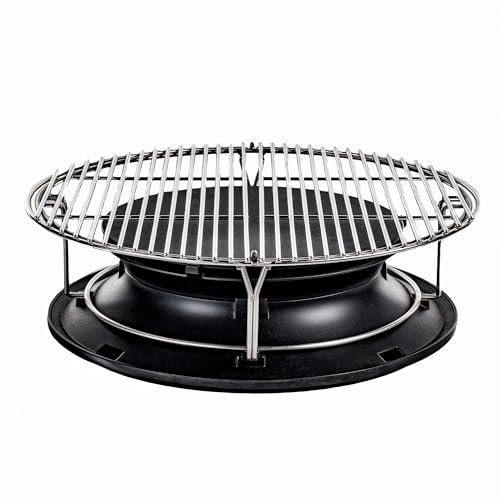 Kamado Joe SlōRoller Hyperbolic Smoke Chamber Accessory Insert with Stainless Steel Rack for Big Joe 24-inch Charcoal Grill and Smokers in Black, Model BJ-HYPER