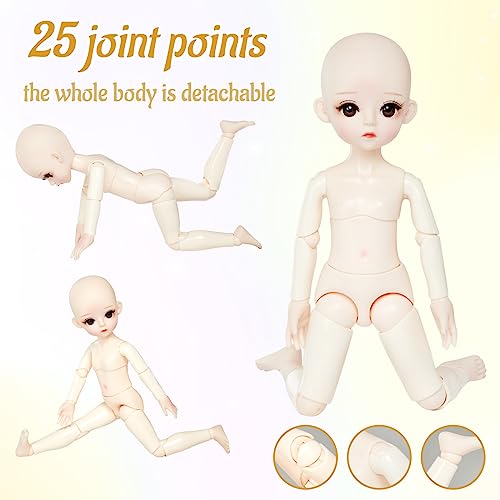 HappySpot Design BJD Doll 1/3 SD Dolls 24 Inch/60cm with Elf Ear - Ball Jointed, DIY Toys - Pretty Princess Girls Kids Children Birthday Gift with Clothes Outfit, Shoes, Wig Hair, and Makeup