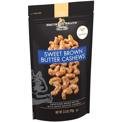 Squirrel Brand Sweet Brown Butter Cashews, 3.5 Ounces, Gluten Free, Vegetarian