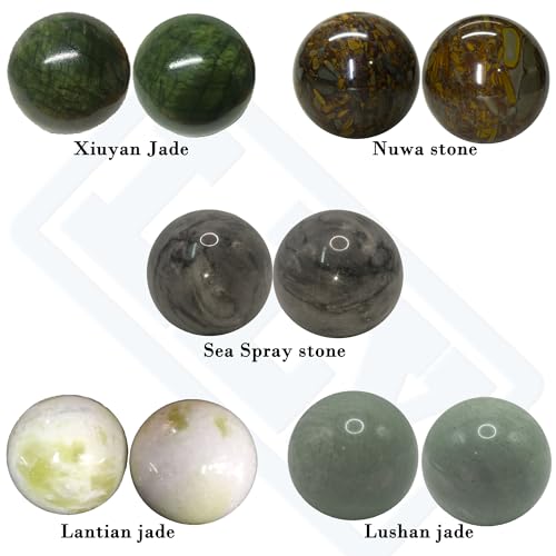 LLY Hand Exercise Ball - Lushan Jade. Adult Pressure Relief. Finger Exercise, Health Hand Ball. Massage Ball. Stress Relief, alleviating Memory lapses