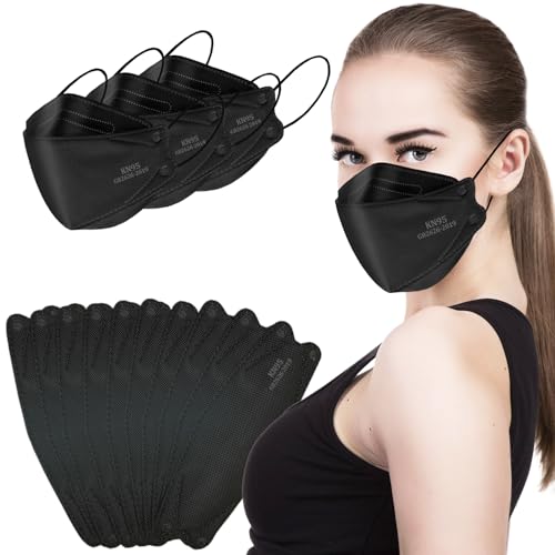 akgk KN95 Face Masks 100 Pack, Individually Wrapped, 5-Ply Disposable Pink Face Mask Against PM 2.5 Smoke & Dust, Filtration Efficiency 95%