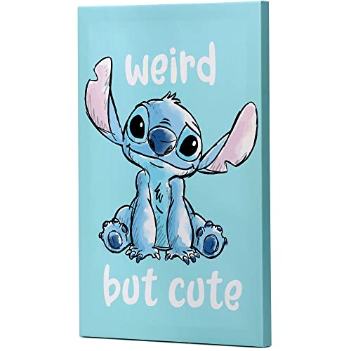 Disney Lilo and Stitch Back View Ohana Means Family Gallery Wrapped Canvas Wall Decor - Large Stitch Wall Art for Home