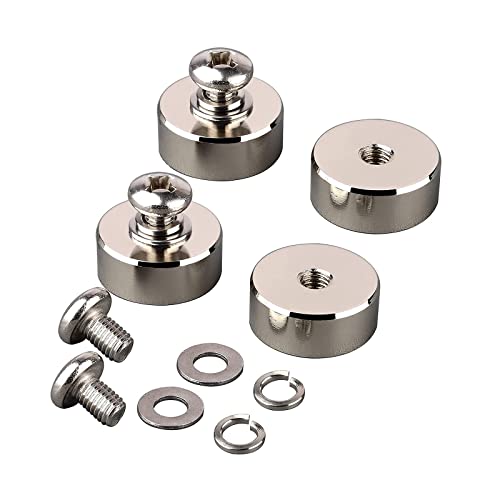 ULIBERMAGNET 88lb 4Pack Strong Neodymium Round Magnet with D1/4''-20 Female Thread, Powerful Magnetic Removable Mounting for Lighting,Tools, Equipment with Bolt