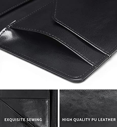 Server Book for Waitress/Waiter with Zipper Pocket, RYUITHDJP Leather Waitress Book Organizer Restaurant Guest Check Presenter Fit for Serving Aprons-Nebula