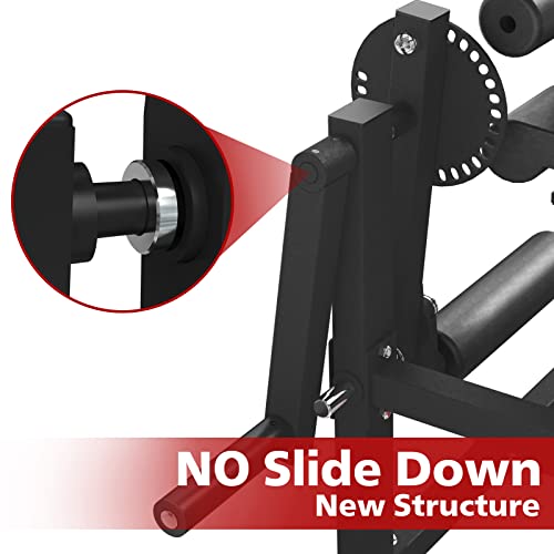 GMWD Leg Extension Machine, Leg Curl Machine, Lower Body Special Leg Machine, Adjustable Leg Exercise Bench with Plate Loaded, Leg Rotary Extension for Thigh, Home Gym Weight Machine(Black)