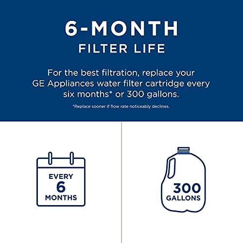 GE MWF Refrigerator Water Filter, Genuine Replacement Filter, Certified to Reduce Lead, Sulfur, and 50+ Other Impurities, Replace Every 6 Months for Best Results, Pack of 1