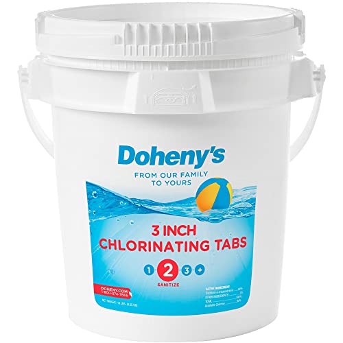 Doheny's 3 Inch Stabilized Chlorine Tablets | Pro-Grade Pool Sanitizer, Long Lasting, Slow Dissolving, 99% Pure Tri-Chlor, Individually Wrapped - 8lb