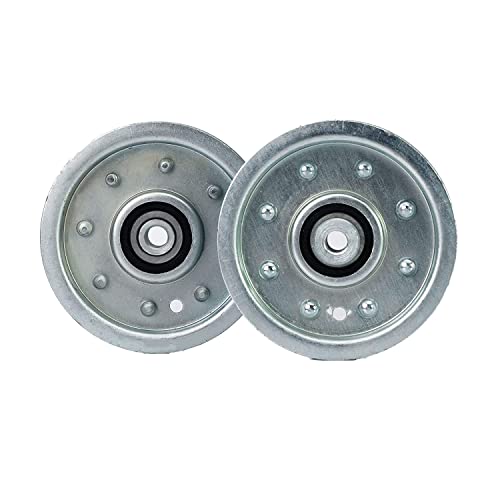 Virtionz 756-0627 Flat Heavy Duty Idler Pulley Repalces 756-0627B 756-0627D 956-0627 756-0365 956-0365,fits 46" Decks for 600 and 800 Series (1993 and Newer)2pack