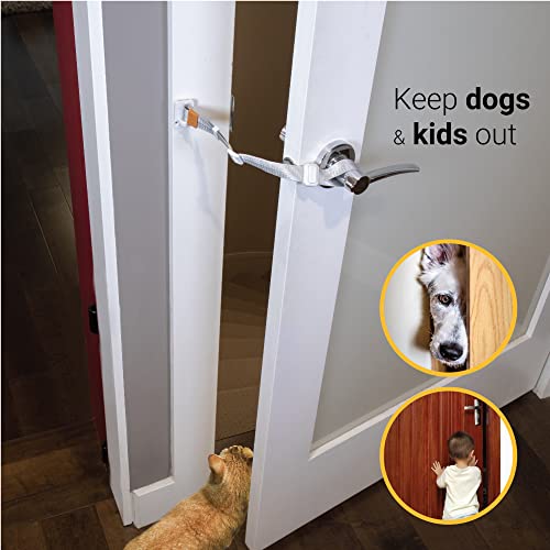 SVD.PET (2-Pack) Cat Door Latch & Stopper: A Simpler Pet Gate Solution to Dog Proof Your Home & Keep Dogs and Kids Out of Litter Box & Cat Feeder. No Cut Cat Door Interior Door. (Black)