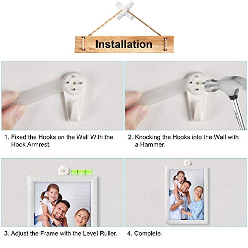 Picture Hanging Kit, 62PCS Concrete Wall Hardwall Hangers for Cinder Block, Picture Hanger, No Damage Wall Hooks for Photo Frame Art Painting Non-Trace Drywall Stucco Concrete Hooks