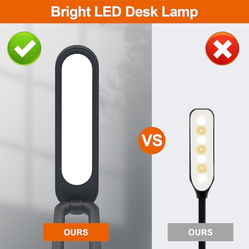 Giryuhd LED Desk Lamp for Office Home & Battery Operated Lamp Rechargeable Lamp Foldable & Portable Light, LED Desk Light Strip, 3 Brightness Dimmable Small Desk Lamp Wireless Reading Lamp(2PACK)