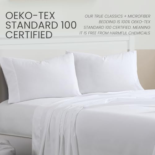 1888 Mills Twin Sheet Set – 3 Piece Bedding – Soft and Shrinkage Resistant Deep Pockets True Classic Microfiber Bed Sheet Set (Blue, Twin)