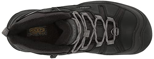 KEEN Men's Circadia Mid Heigh Polar Insulated Waterproof Hiking Boots, Black/Steel Grey, 15