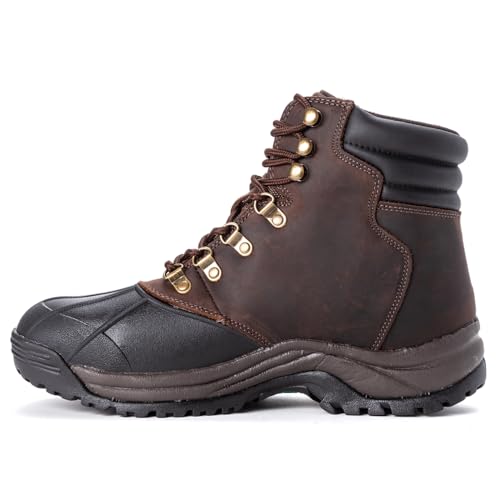 Propét Men's Blizzard Mid Lace Snow Boot, Brown/Black, 9 X-Wide