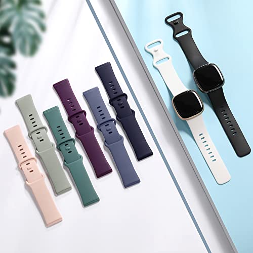 Lerobo Compatible with Fitbit Sense Bands/Fitbit Versa 3 Band/Fitbit Versa 4 Bands for Women/Fitbit Sense 2 Band Women,8 Pack Soft Sport Wristbands Replacement Strap for Fitbit Sense Smart Watch,Small