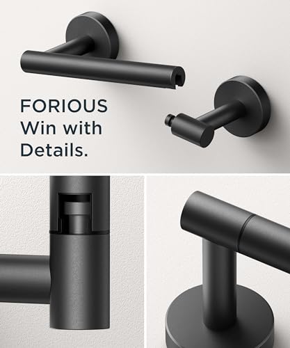 FORIOUS Brushed Nickel Toilet Paper Holder Wall Mount, Bathroom Toilet Paper Holder Brushed Nickel SUS 304 Stainless Steel, Double Post Pivoting Toilet Paper Roll Holder for Bathroom RV