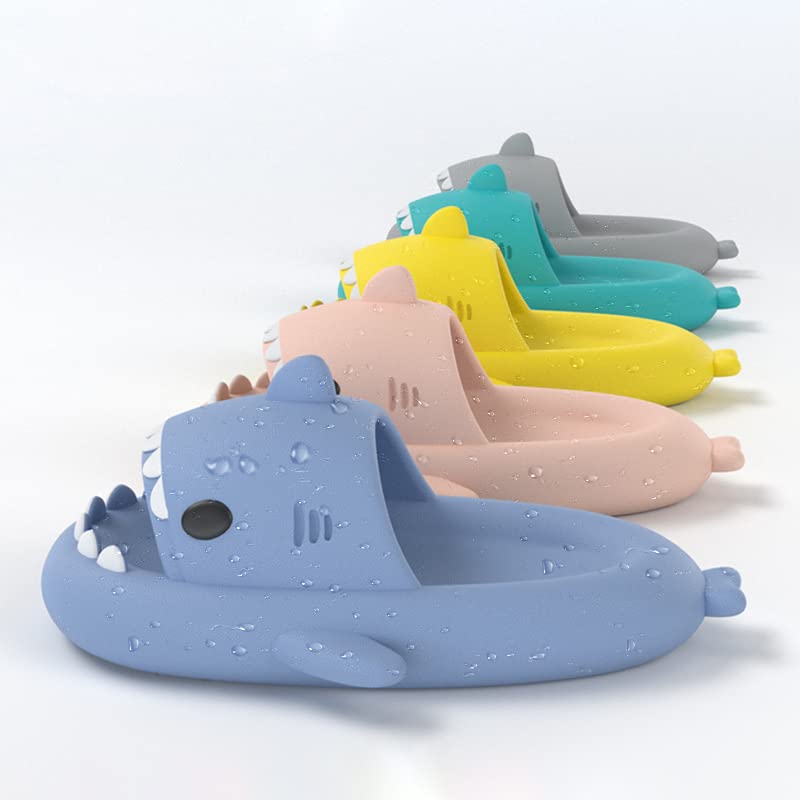Shark Cloud Slippers, Shark Cute Slides for Women Man,Summer Slipper Sandals for Boys Girls Spa Platform Shoes Non-Slip Beach Open Toe Beach Sandals Shower Couple Shoes (38/39, Light Pink, numeric_7)