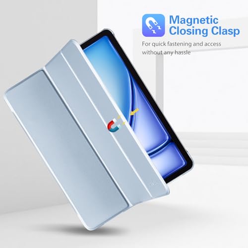 ProCase Smart Case for iPad Air 13 Inch Case 2024 M2, Slim Stand Translucent Hard Back Shell Smart Folio Cover Support Auto Wake/Sleep for iPad Air 13" 2024 Air M2 -Airblue