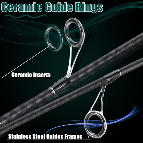 Sougayilang Fishing Rod,Light Weight 2-Section Spinning&Casting Rod,Unique Gradient Colorful Fsihing Pole for Freshwater Saltwater Great Present C1.8