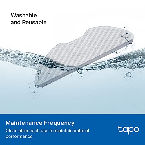 TP-Link Tapo Robot Vacuum Washable Mop Cloth | Compatible with Tapo RV30 Plus, Tapo RV30, Tapo RV10 Plus, Tapo RV10 | Washable Mop Cloth ×3 | Reusable | Easy Setup | (Tapo RVA300),Gray