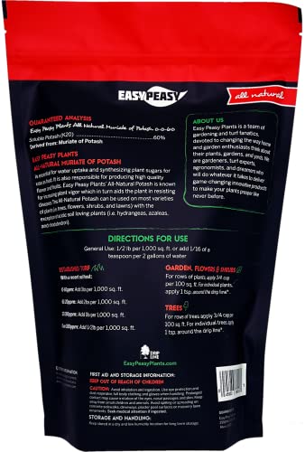 Easy Peasy All- Natural Muriate of Potash | Potassium Fertilizer with 0-0-60 Analysis Plant Food for All Indoor and Outdoor Plants Nutrient Yards in GRANULAR Form