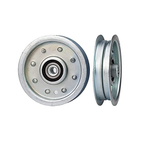 Virtionz 756-0627 Flat Heavy Duty Idler Pulley Repalces 756-0627B 756-0627D 956-0627 756-0365 956-0365,fits 46" Decks for 600 and 800 Series (1993 and Newer)2pack