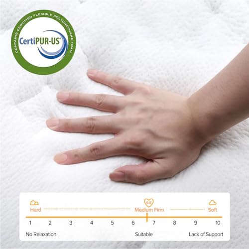TXO Full Size Mattress, 10 Inch Medium Firm Hybrid Mattress with Individual Pocketed Springs and Cool Gel Memory Foam, Enhance Edge Support, Motion Isolation, Pressure Relief, Full Mattress in a Box