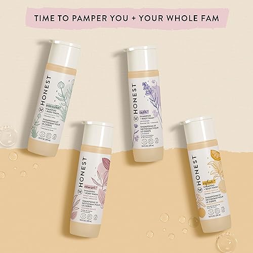 The Honest Company 2-in-1 Cleansing Shampoo + Body Wash | Gentle for Baby | Naturally Derived, Tear-free, Hypoallergenic | Citrus Vanilla Refresh, 10 fl oz