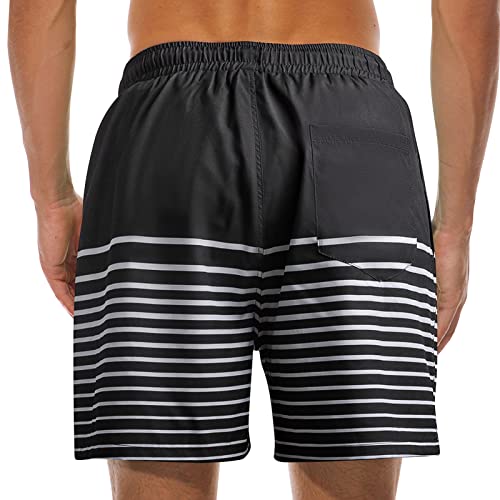 Mens Swim Trunks with Compression Liner 2 in 1 Quick Dry Bathing Suit Swim Shorts Boxer Brief Liner