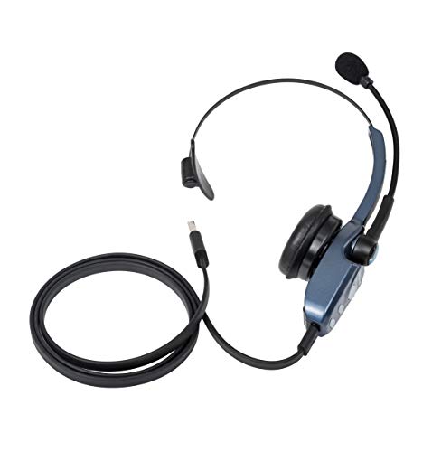 BlueParrott B250-XTS Mono Bluetooth Wireless Headset with 91% Noise Cancellation - Ideal for High-Noise Environments - Includes USB-C Charging Cable, Bluetooth 5.0.