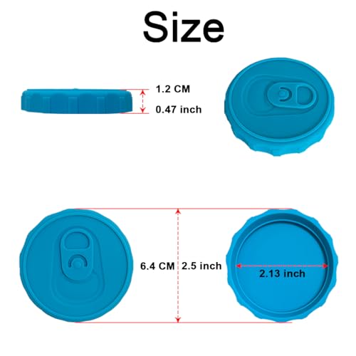 Silicone Soda Can Lids, 2 Pack Reusable Silicone Can Covers, Can Stopper or Protector For Soda, Beer, Drink, Juice, Coke, Beverage, Fits Standard Cans