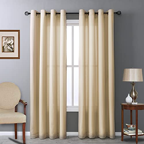 Loft Living Rhythm Lined Grommet Curtain Panel 54" x 63" in Ivory