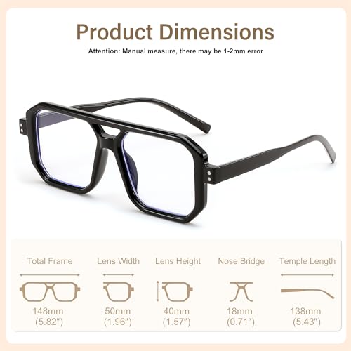 FEISEDY Blue Light Blocking Glasses, Aviator Frame Computer Reading/Gaming/TV/Phones Glasses for Women Men B0165