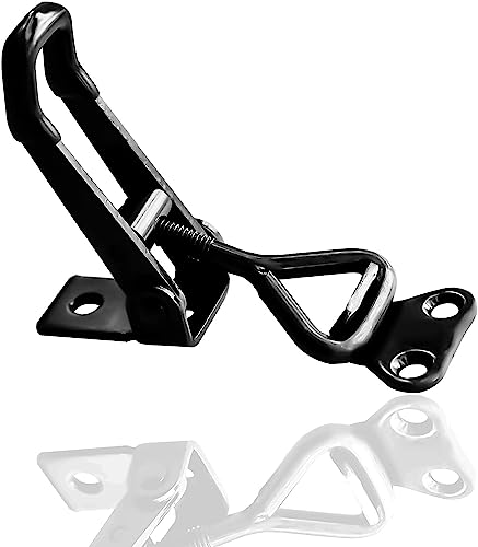 E-TING 6Pack Toggle Clamp Latch 100KG 220LBS Holding Capacity 4001Pull Adjustable Quick Release Hasp Clamps Black Metal Toggle Latch Catch Set for Smoker Cabinet Boxes Case Trunk Jig