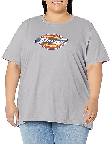 Dickies Size Women's Plus Heavyweight Logo T-Shirt, Heather Gray