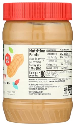 365 by Whole Foods Market, Organic Sweetened Smooth Peanut Butter, 16 Ounce