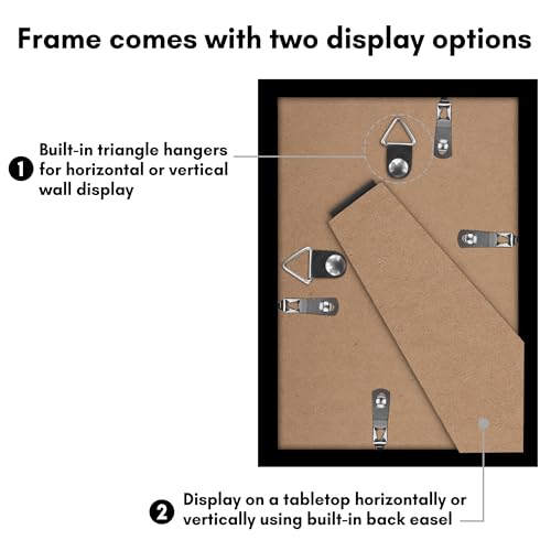Americanflat 11x14 Picture Frame with Polished Plexiglass - Set of 5 - Galleria Collection - Gallery Wall Frame Set for Wall Display - Black