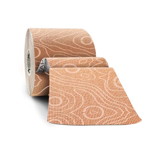 OK TAPE Uncut Kinesiology Tape Roll, Pro Adhesive & Water-Resistant k Tape, for Pain Relief, Muscle Support, Versatile Kinetic Tape, 2" x 16.4'-Beige