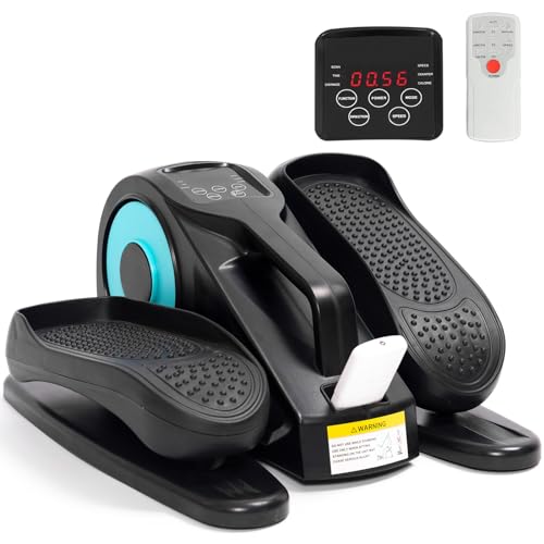 Under Desk Elliptical Machine, Portable Ellipse Leg Exerciser Machine with Remote Control, Mini Elliptical Supports Auto & Manual Mode, Exerciser for Seniors Adults and Teens, Black