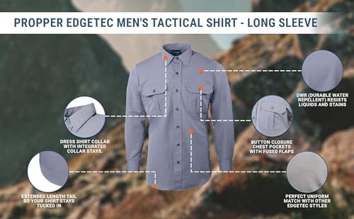 Propper Men's Edgetec Tactical Long Sleeve Shirt, Khaki, 3X-Large