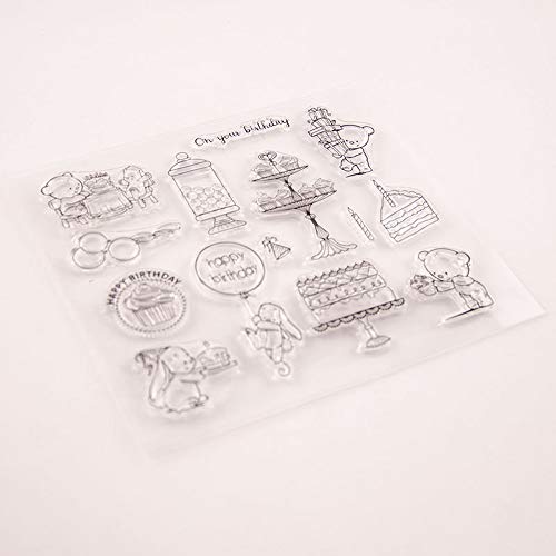 3.95.9 Inches Happy Birthday Thank You Congratulations Clear Rubber Stamps for Scrapbooking Card Making Thanksgiving Birthday Stamps