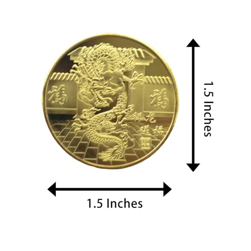 2024 Chinese New Year Coins Dragon Coins Decorations Gold